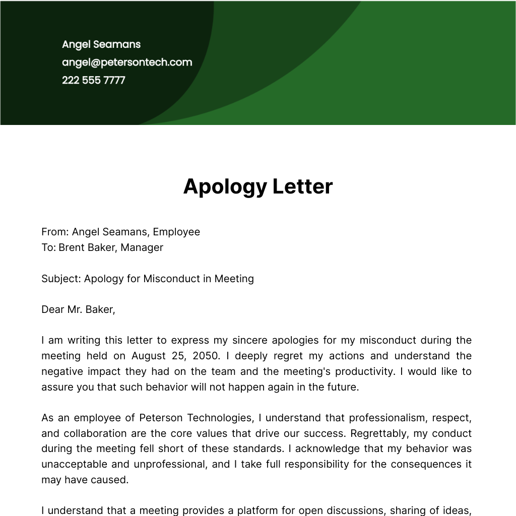 Apology Letter  Template - Edit Online & Download