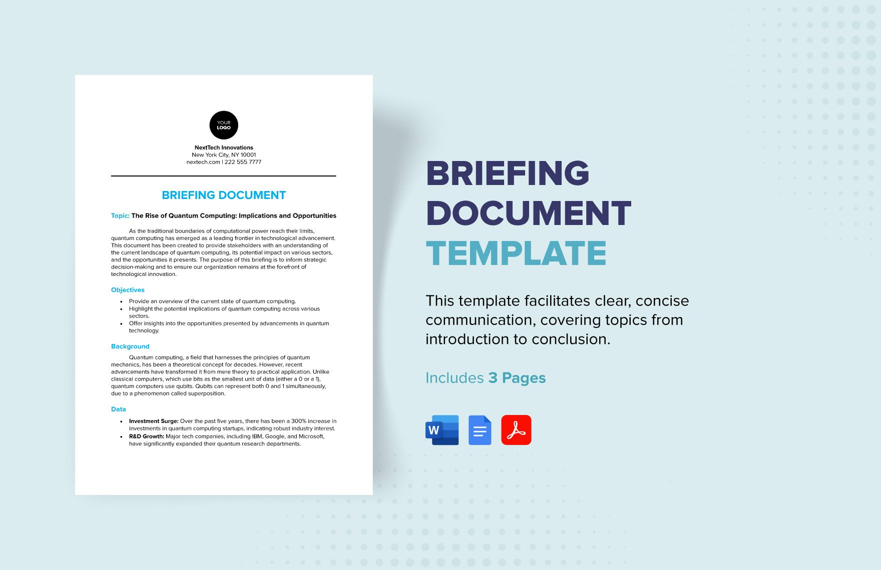 Free Briefing Document Template in Word, Google Docs, PDF