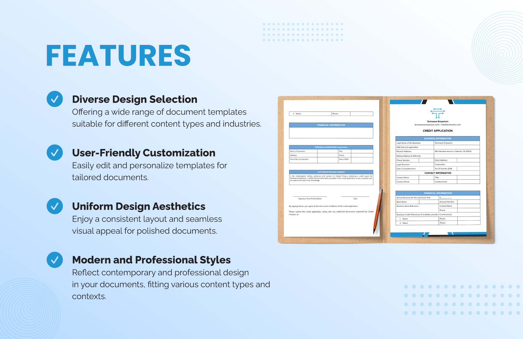 Credit Application for Business Template