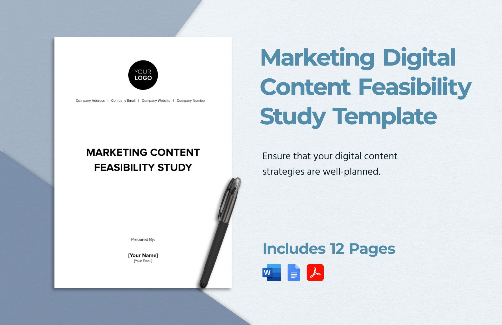 Marketing Digital Content Feasibility Study Template