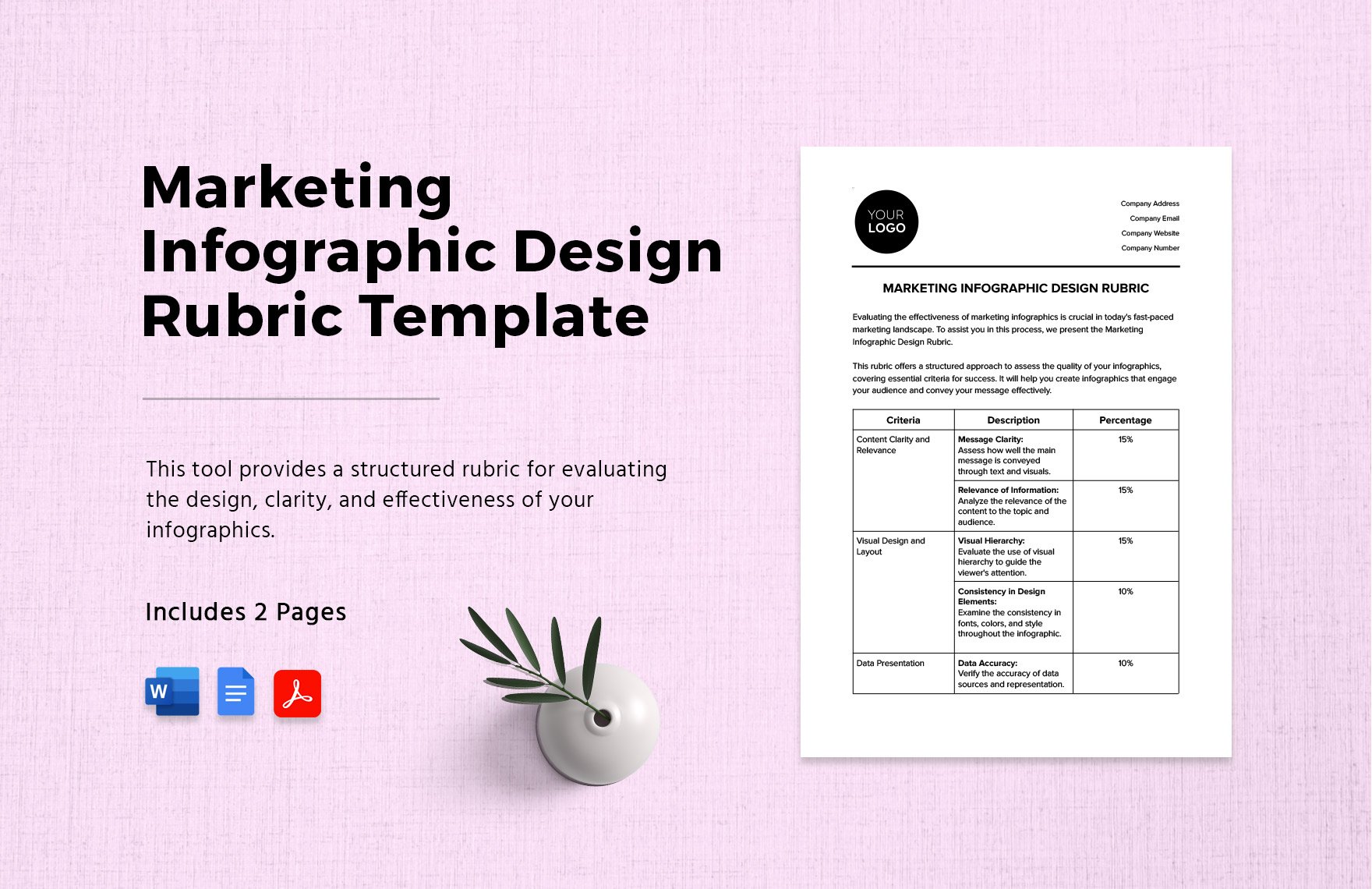 Marketing Infographic Design Rubric Template