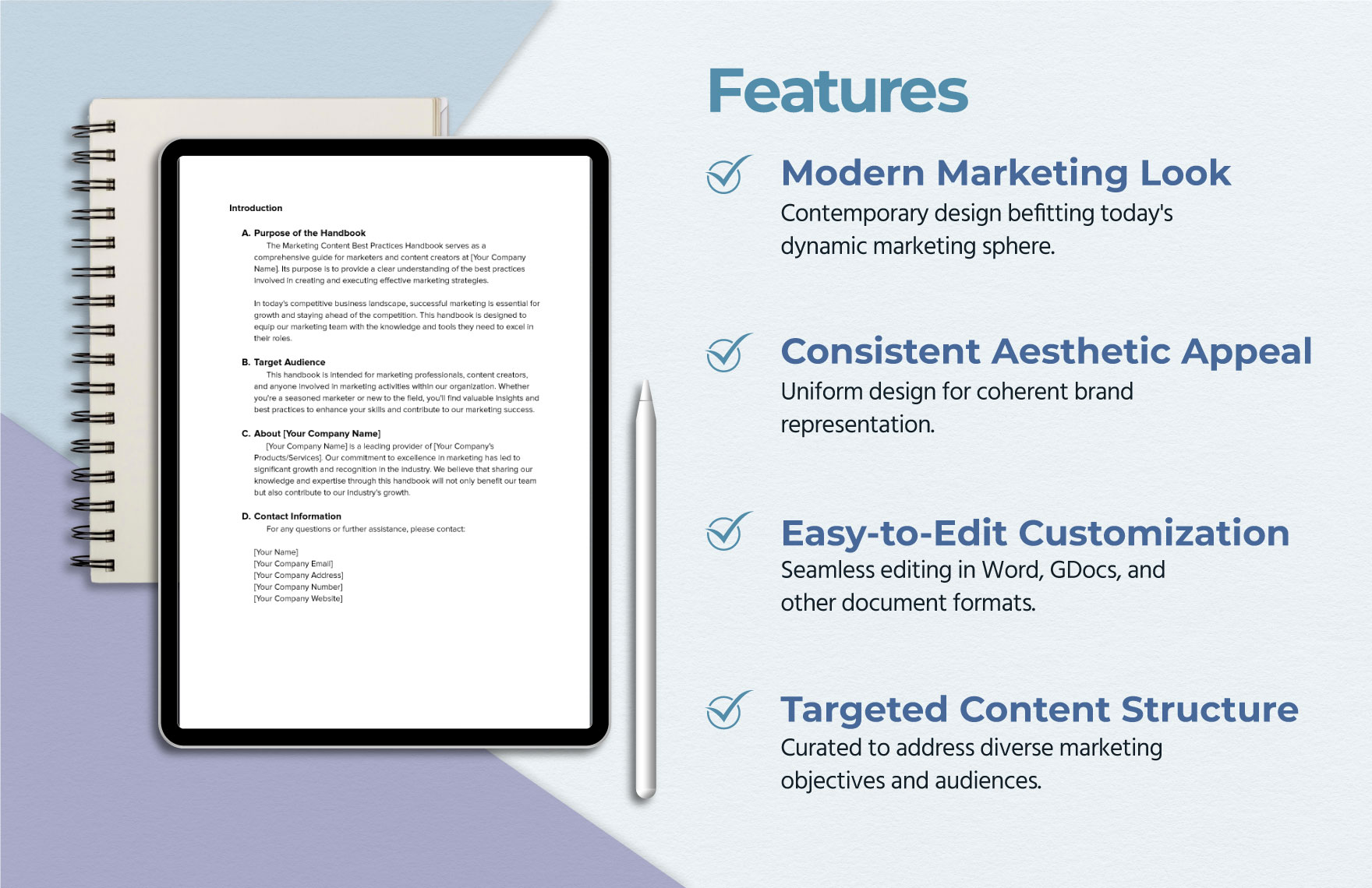 Marketing Content Best Practices Handbook Template