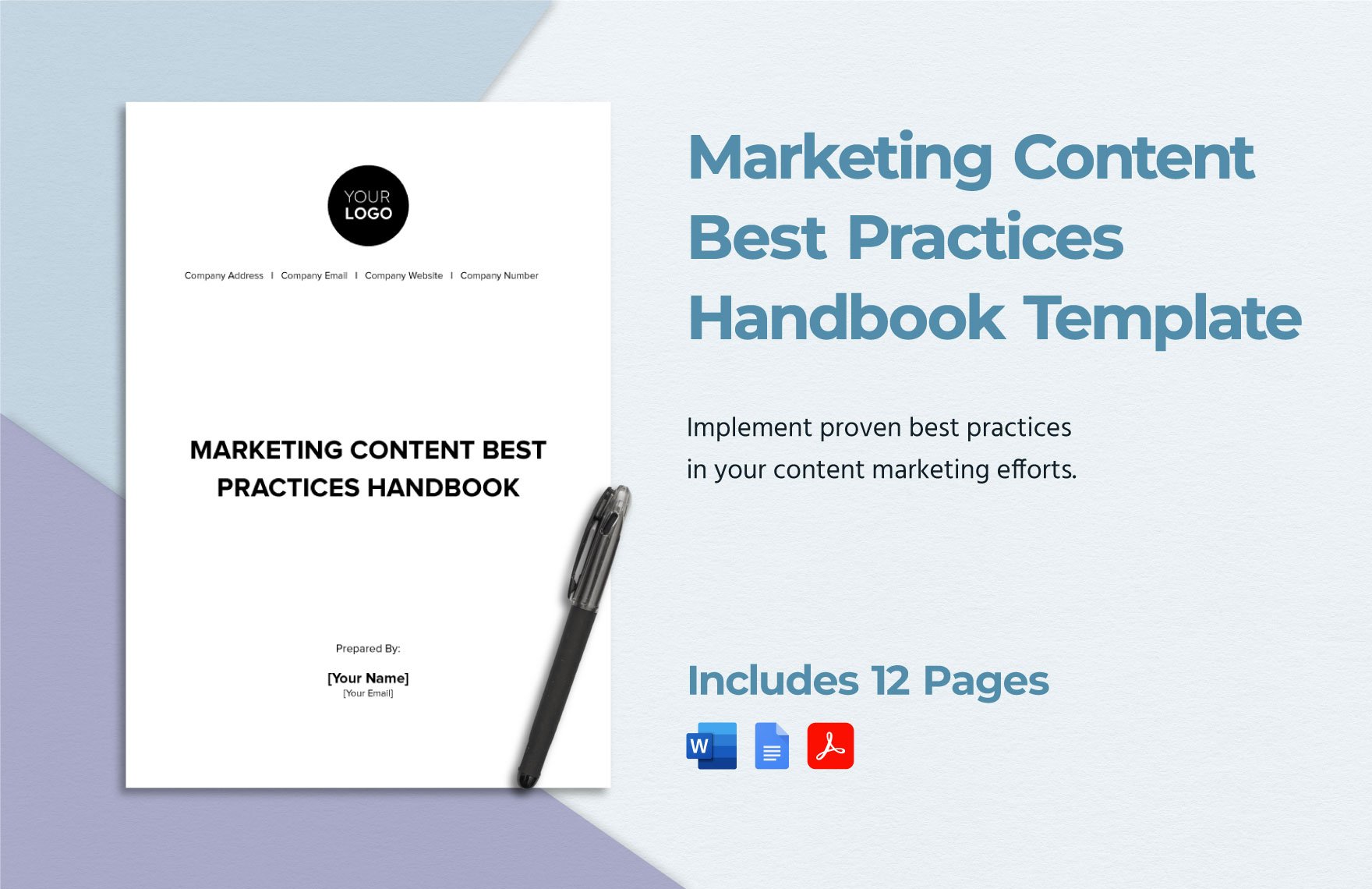 Marketing Content Best Practices Handbook Template in Word, Google Docs, PDF