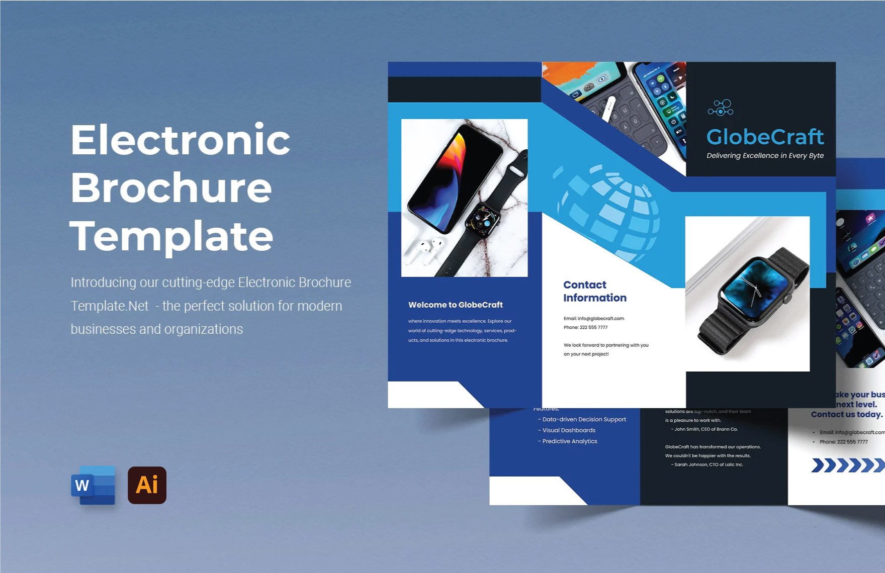 Electronic Brochure Template in Word, Illustrator