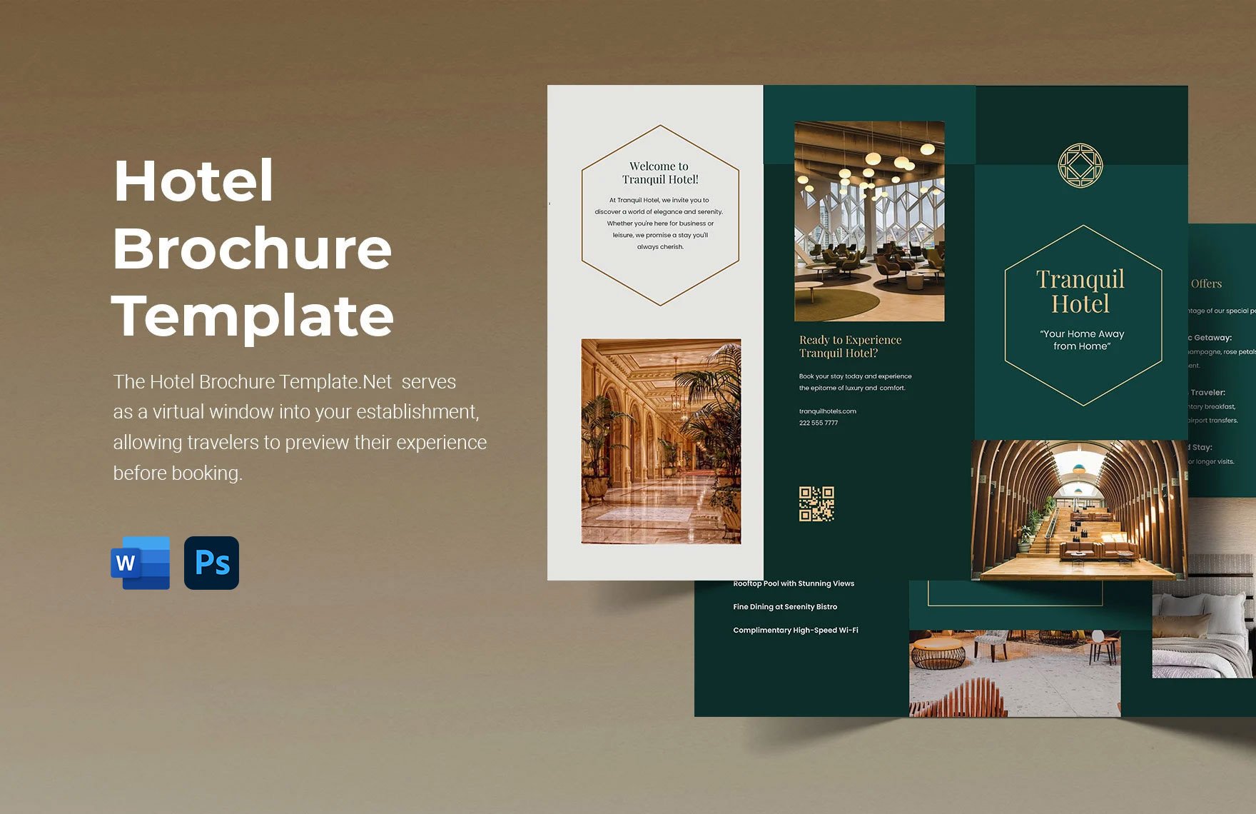 Free Hotel Brochure Template in Word, PSD