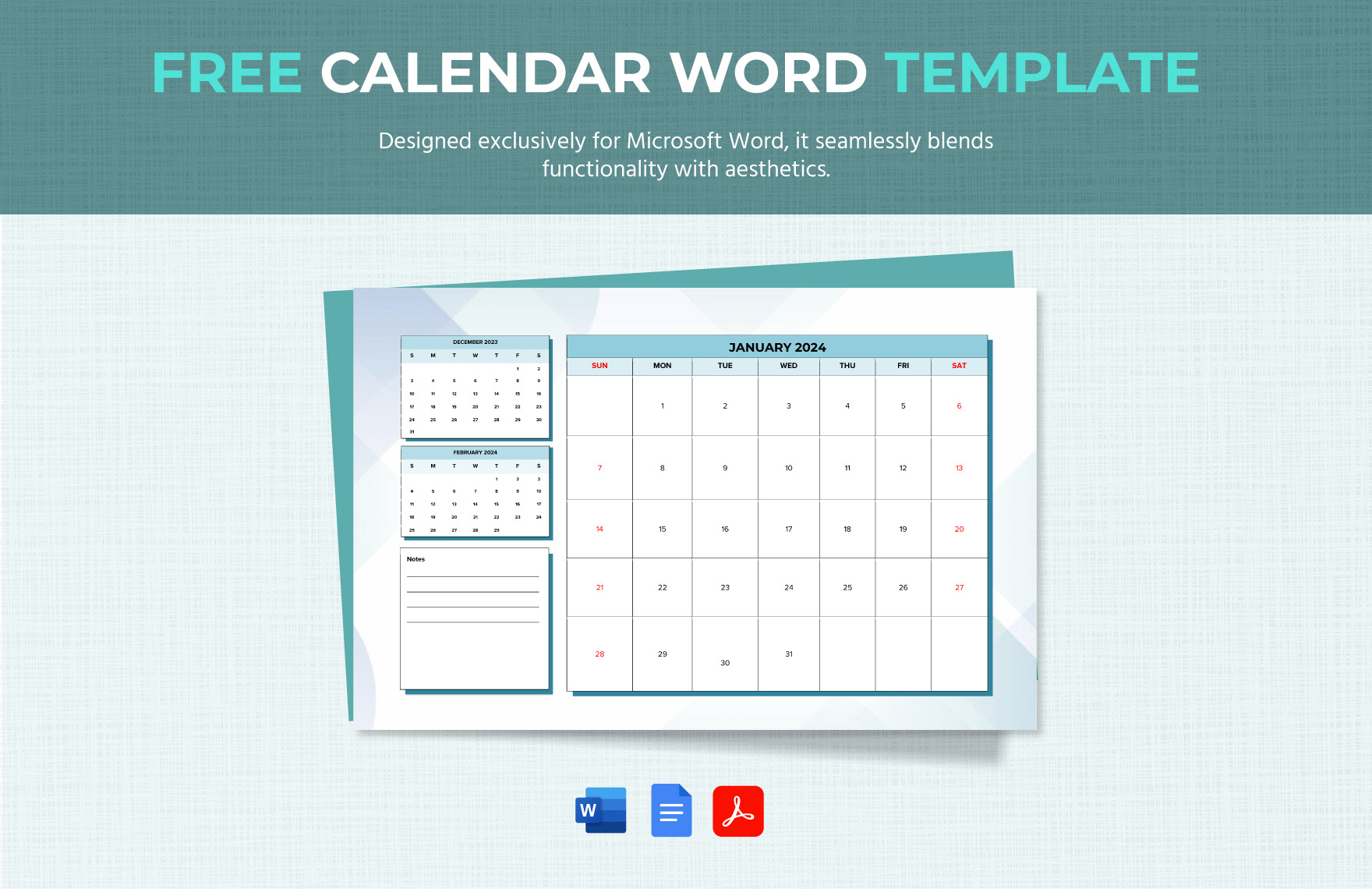 Calendar Word Template in Word - FREE Download | Template.net