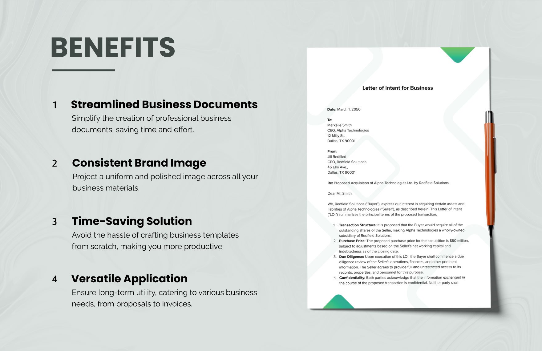 Letter of Intent for Business Template