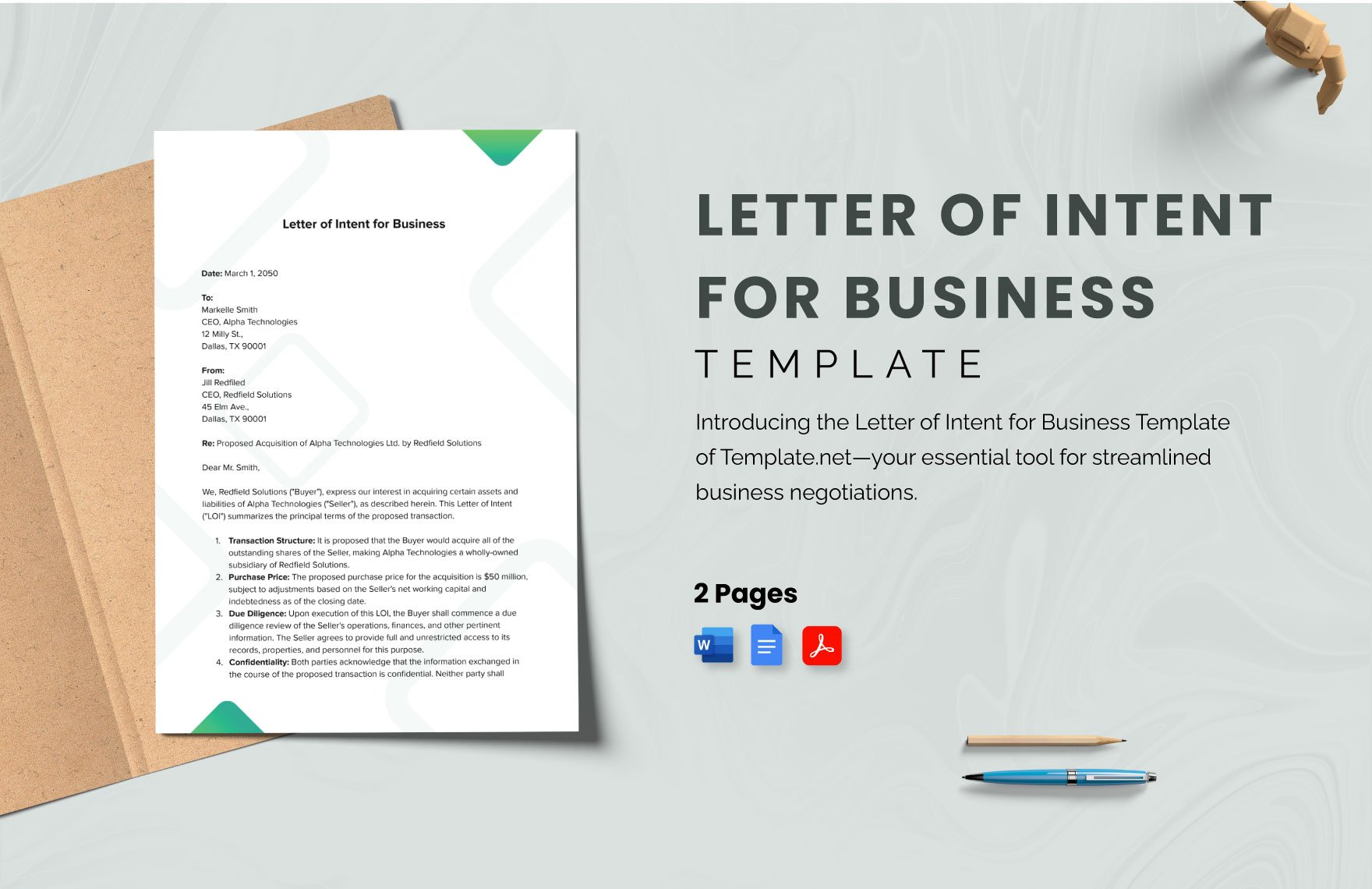Letter of Intent for Business Template in Word, Google Docs, PDF