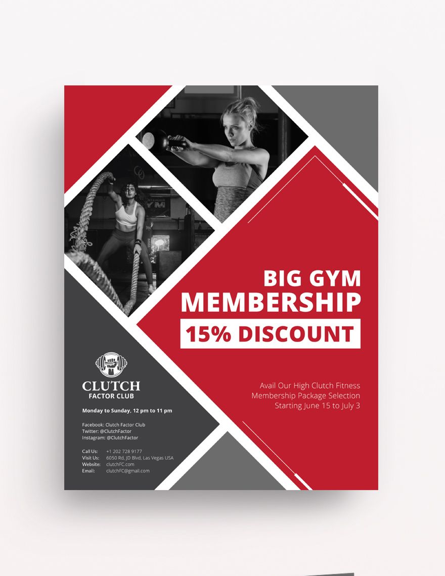 Gym Membership Flyer Template Download In Word Google Docs 