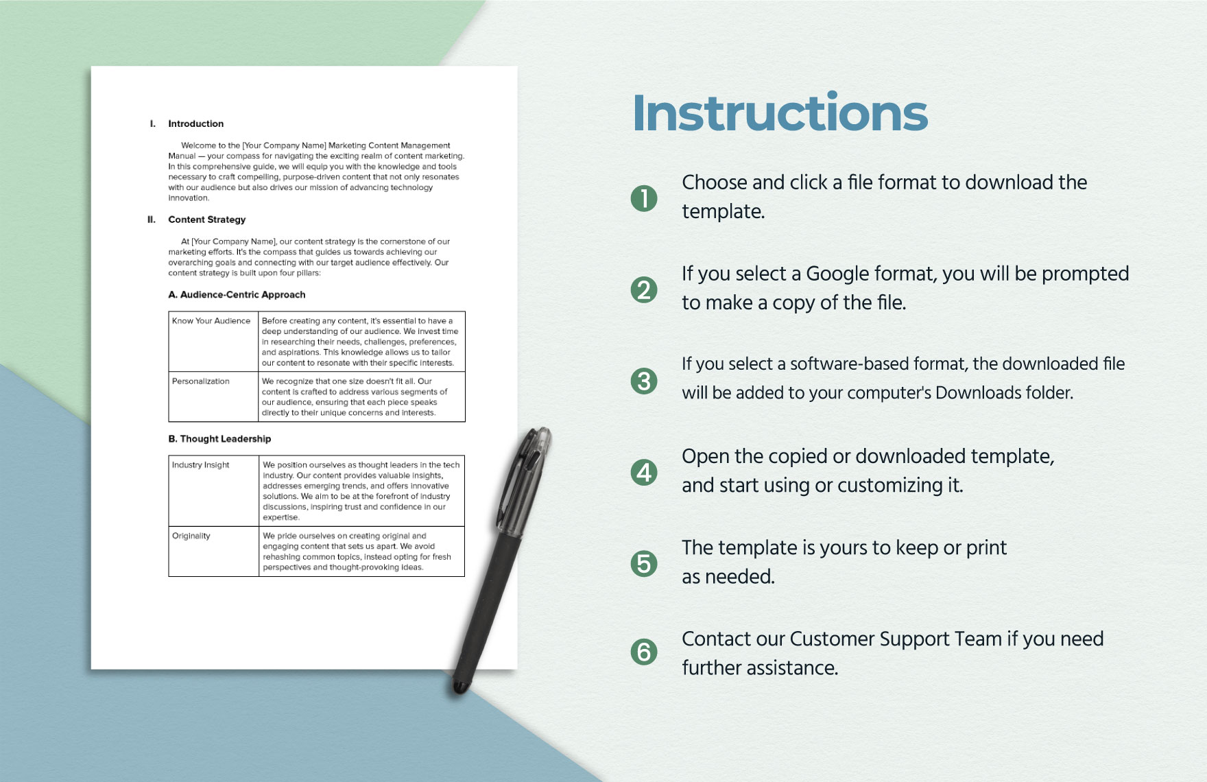 Marketing Content Management Manual Template