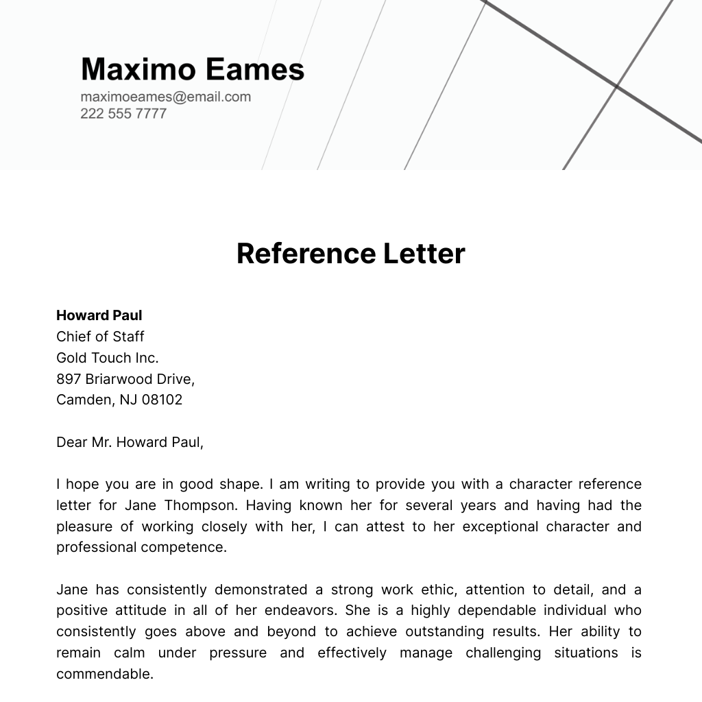 Reference Letter  Template - Edit Online & Download