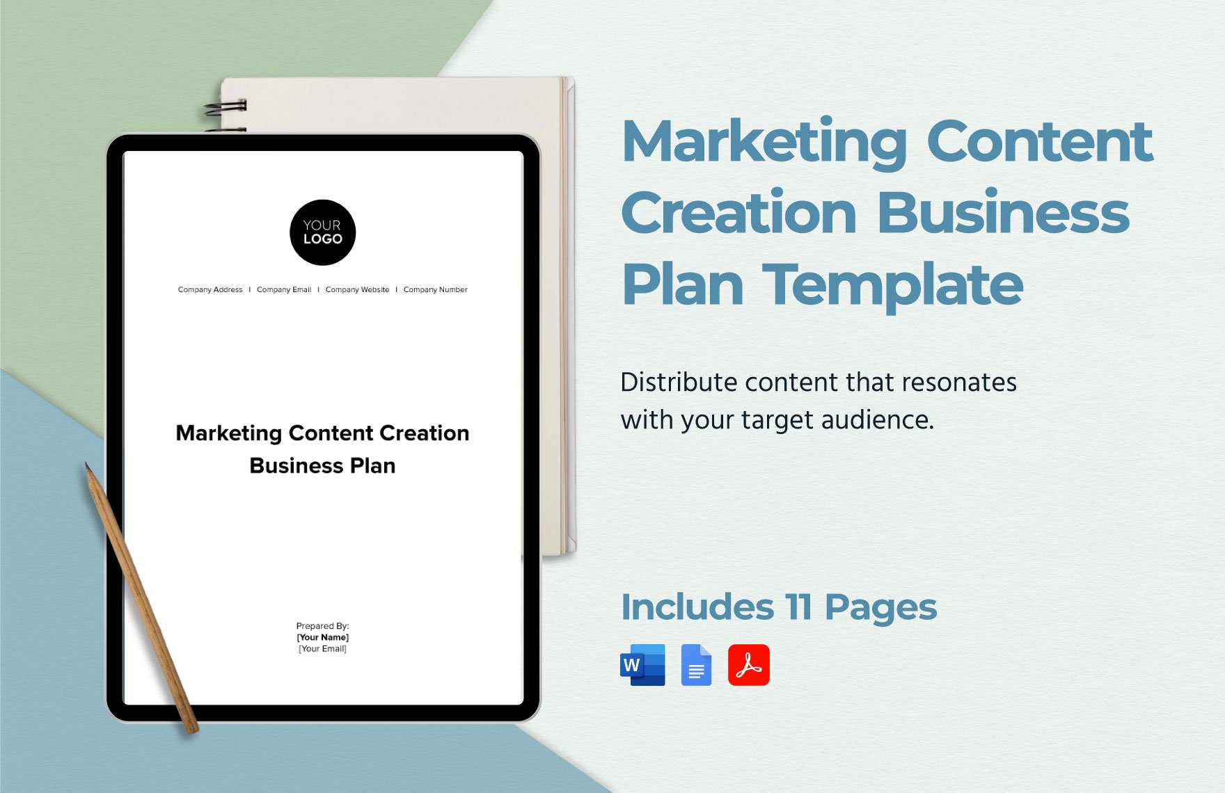 Marketing Content Creation Business Plan Template
