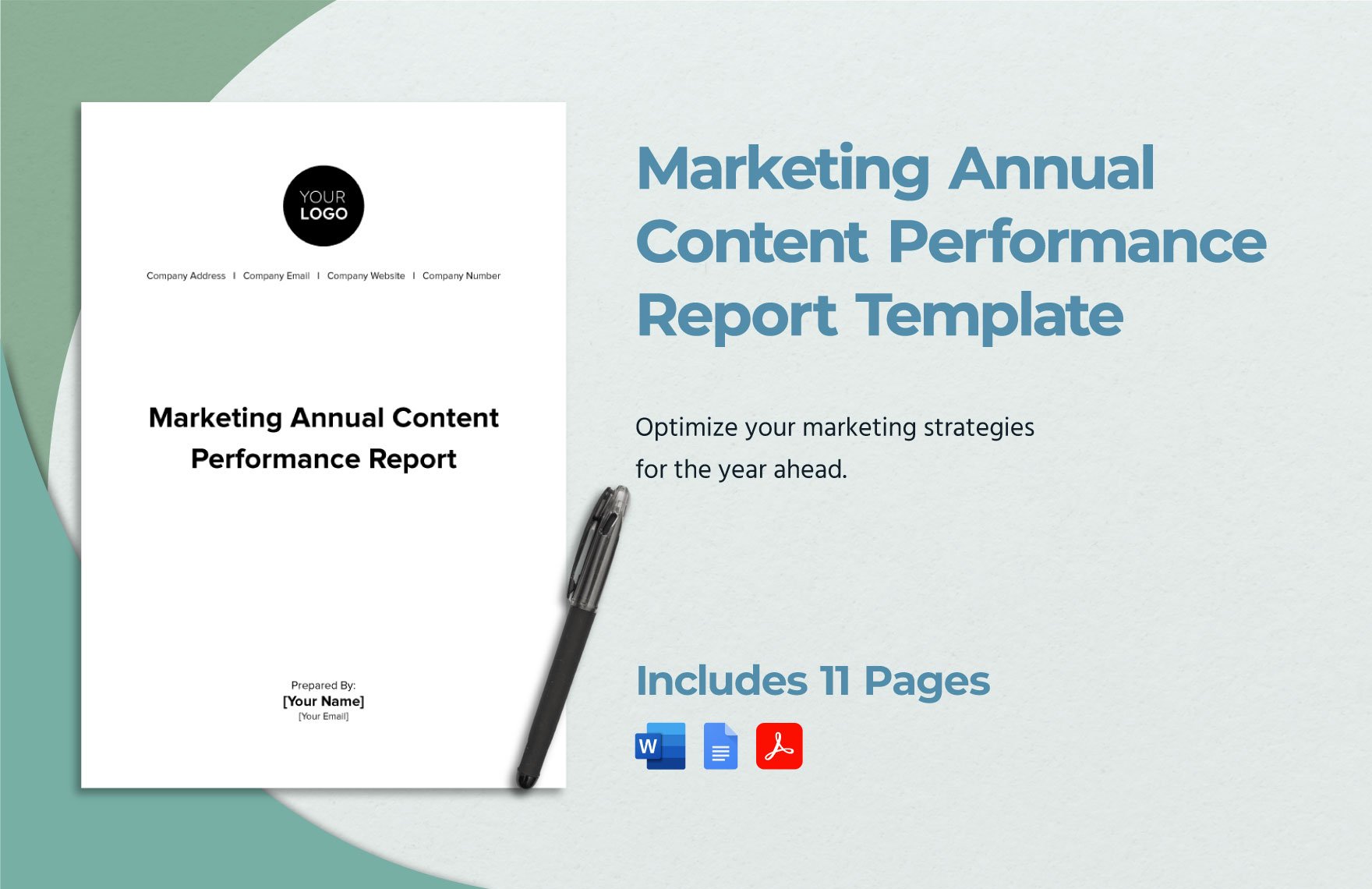 Marketing Annual Content Performance Report Template in Word, Google Docs, PDF