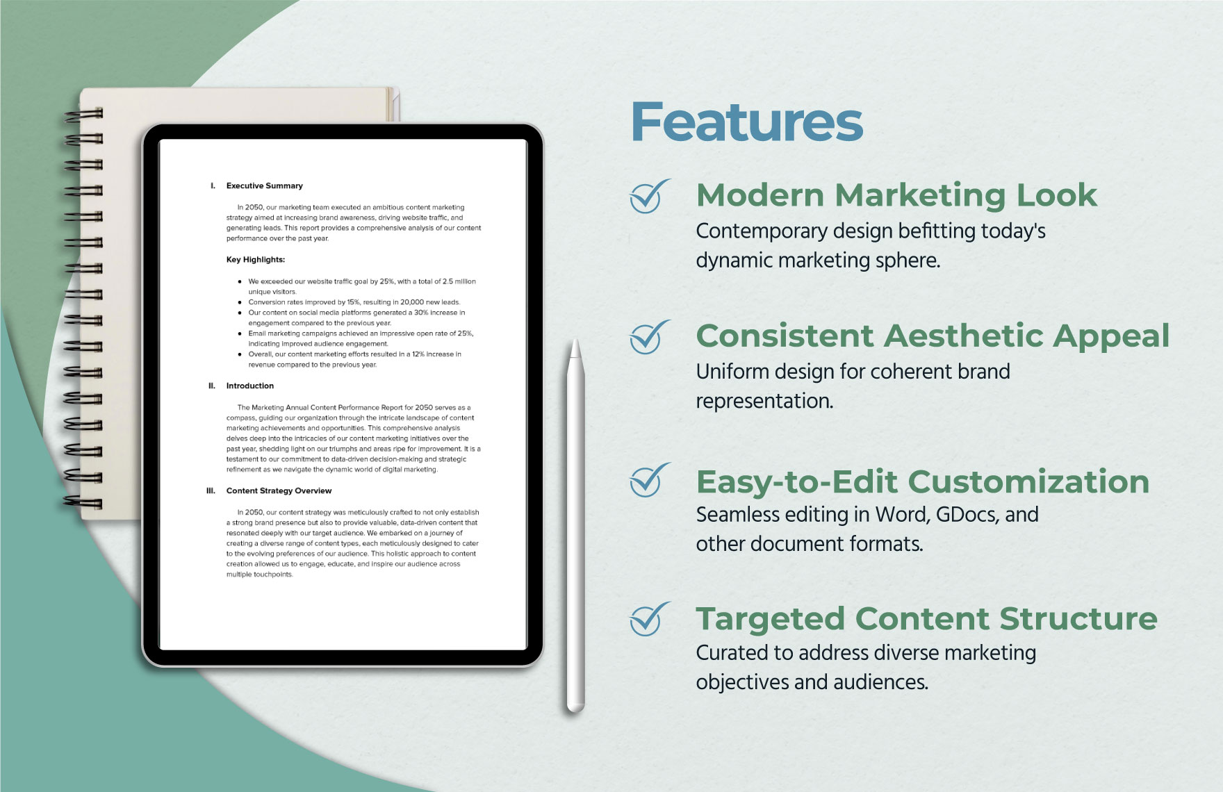 Marketing Annual Content Performance Report Template