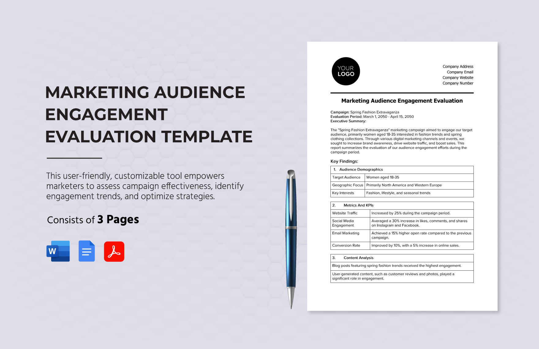 Marketing Audience Engagement Evaluation Template