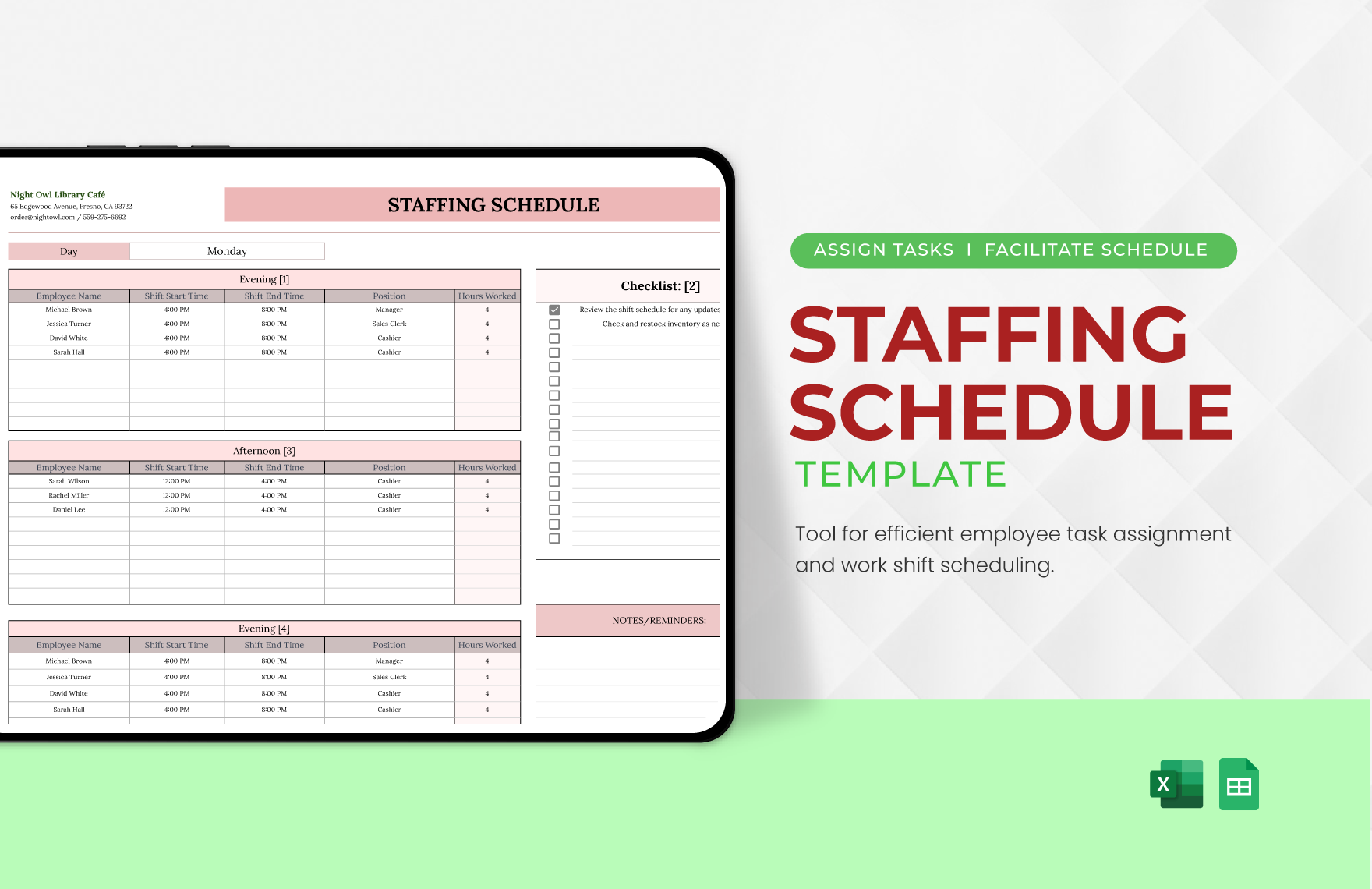 Staffing Schedule Template