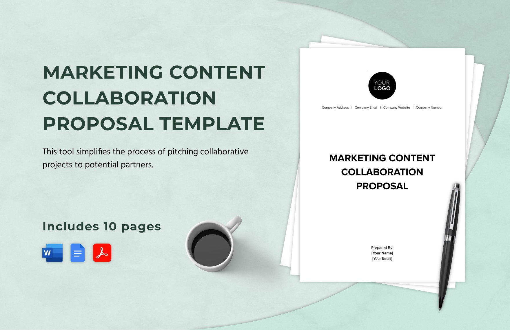Marketing Content Collaboration Proposal Template in Word, Google Docs, PDF