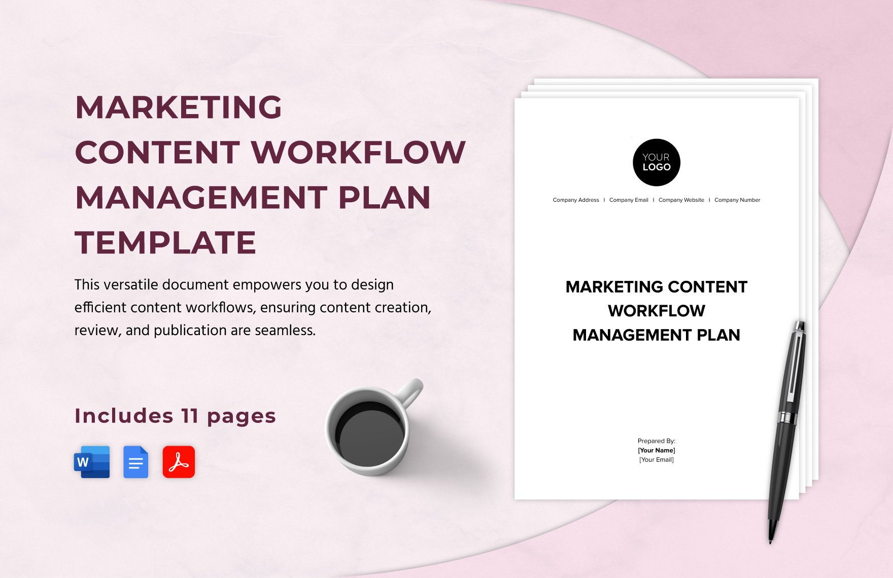 Marketing Content Workflow Management Plan Template