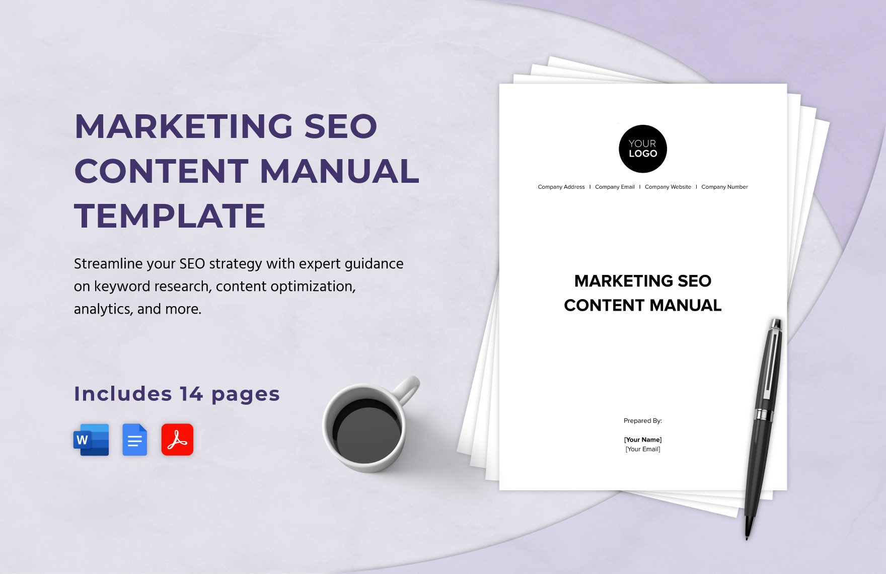Marketing SEO Content Manual Template in Word, Google Docs, PDF