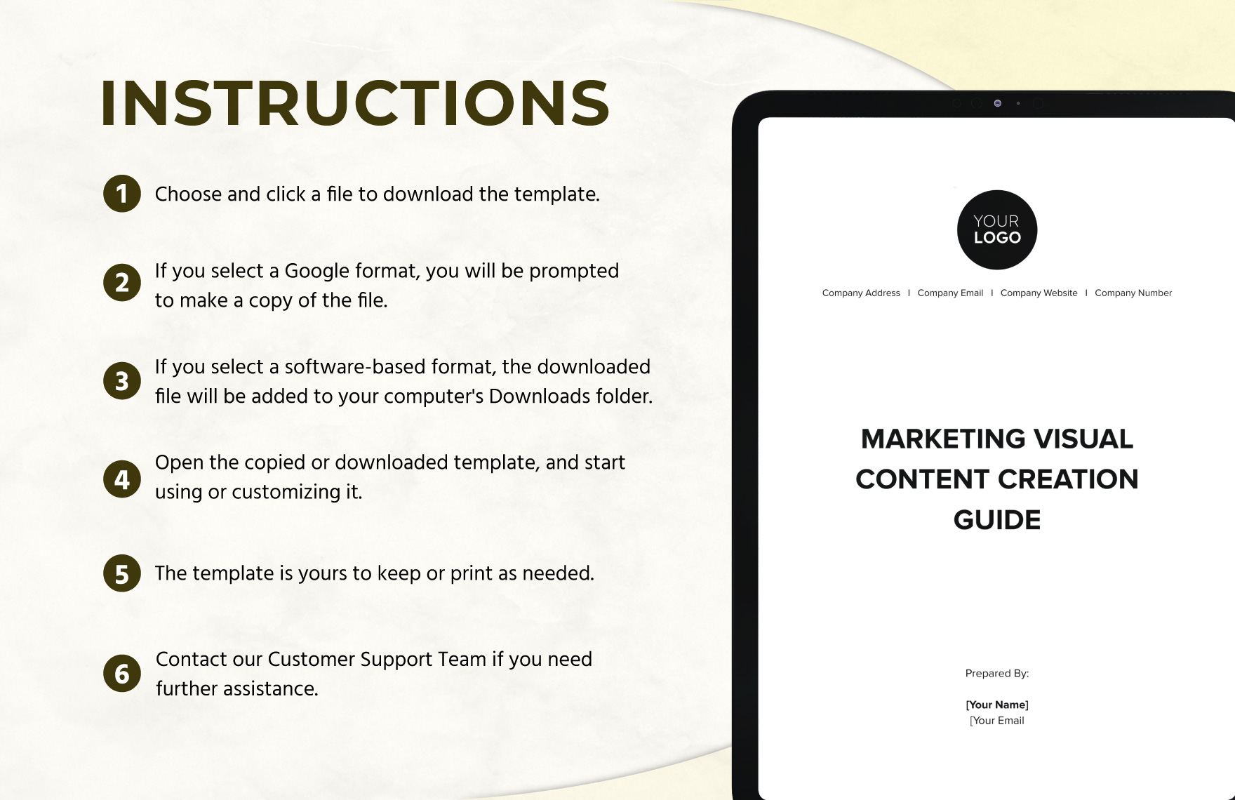 Marketing Visual Content Creation Guide Template