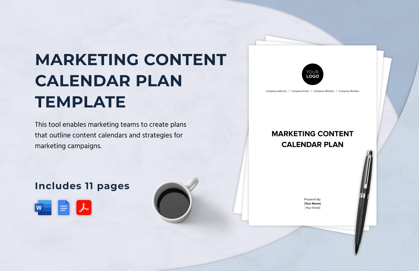 Marketing Content Calendar Plan Template