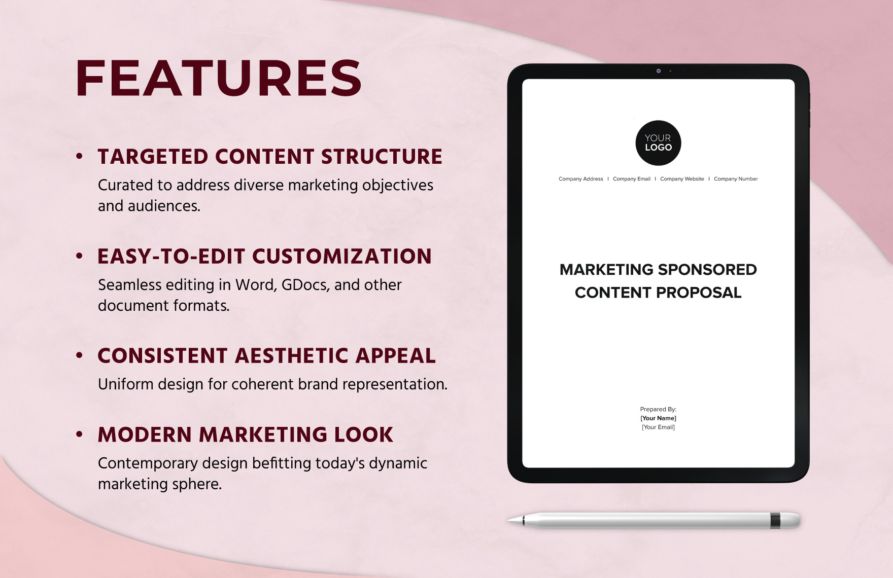 Marketing Sponsored Content Proposal Template