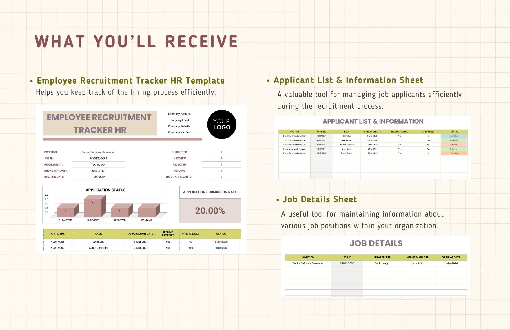 Employee Recruitment Tracker HR Template