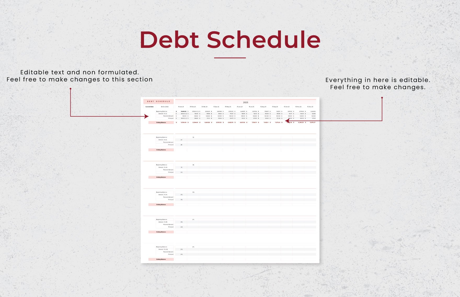 Debt Schedule Template