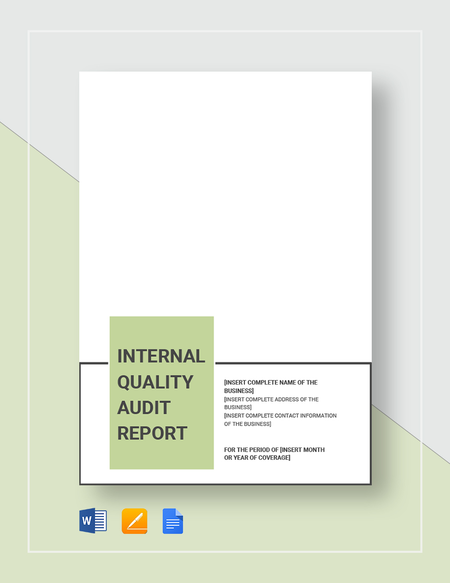 Internal Quality Audit Report Template in Word, Google Docs, Apple Pages