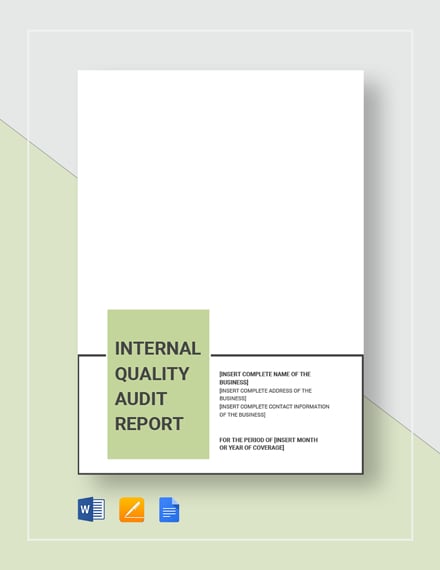 internal quality audit report