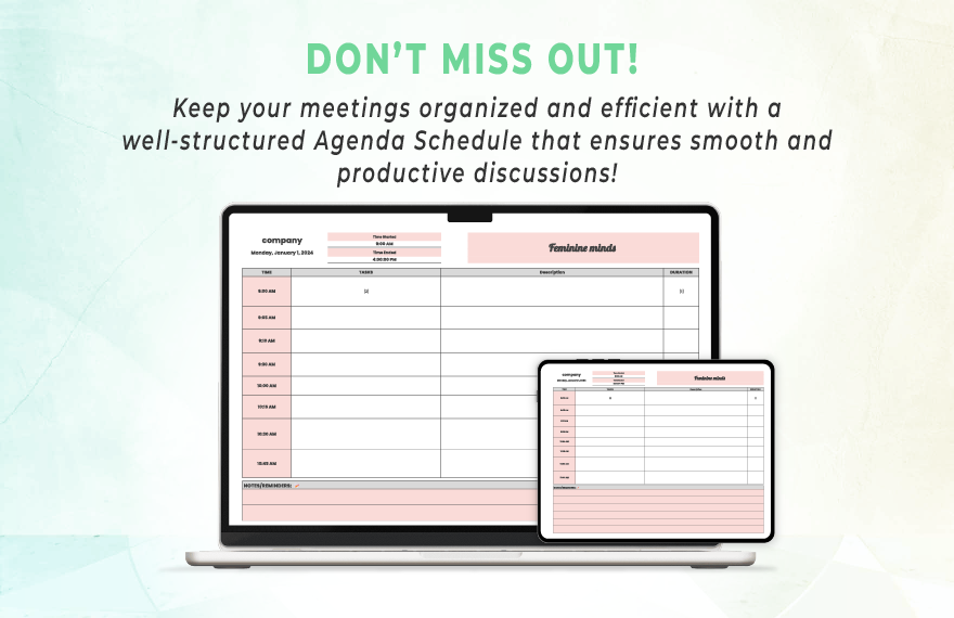 Agenda Schedule Template Agenda Schedule Template
