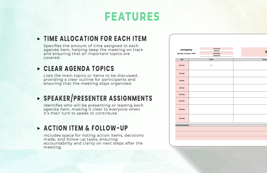 Agenda Schedule Template Agenda Schedule Template