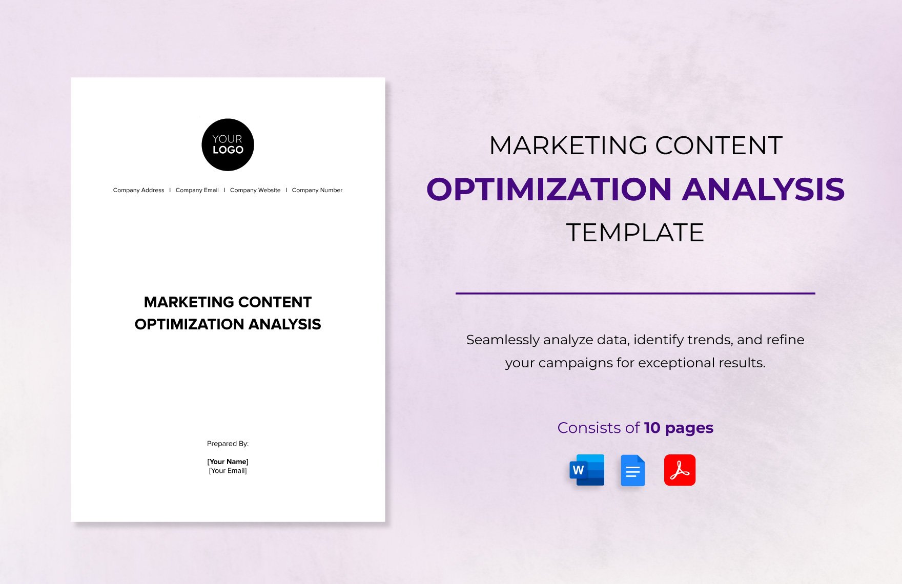 Marketing Content Optimization Analysis Template