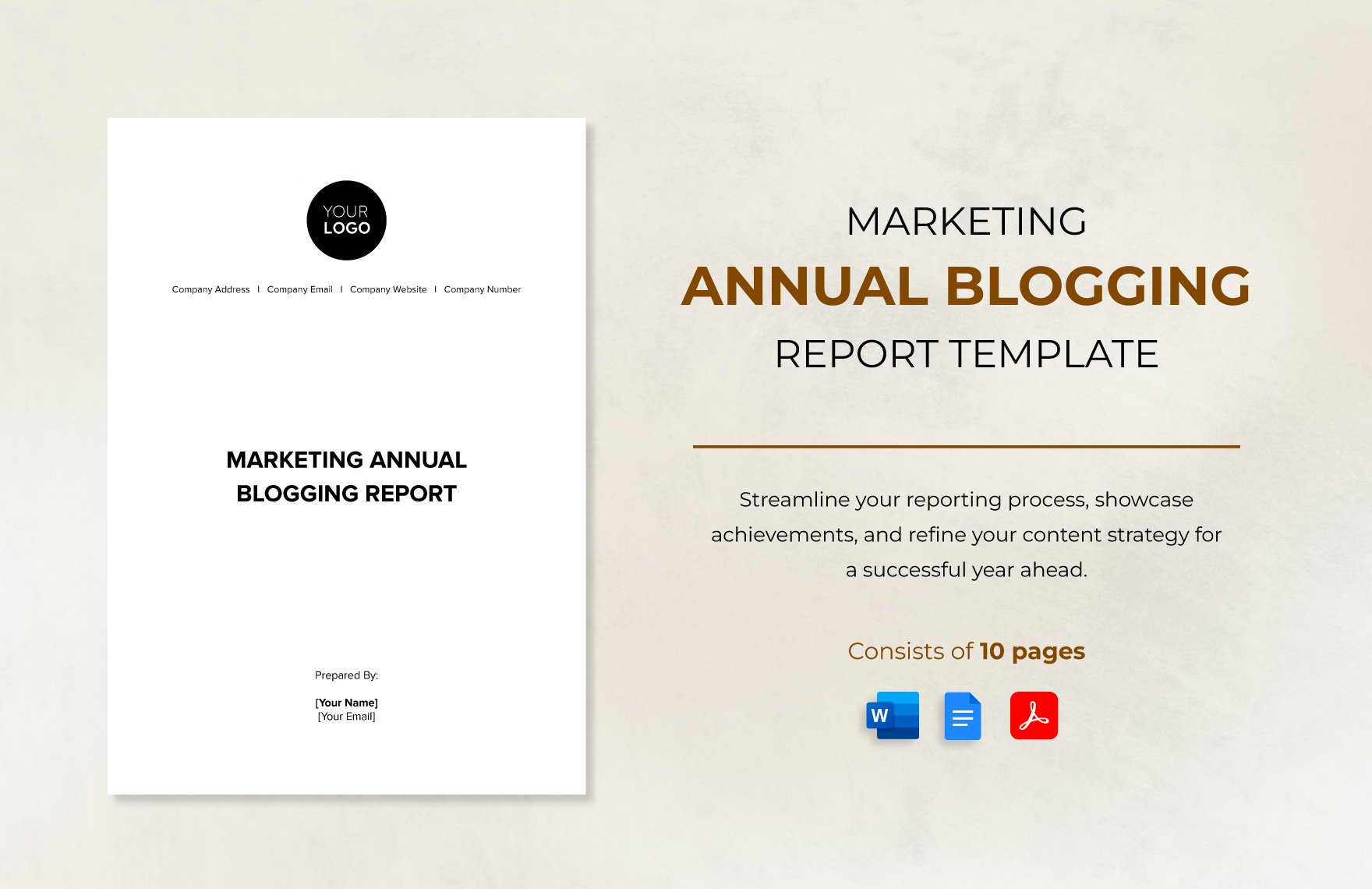 Marketing Annual Blogging Report Template