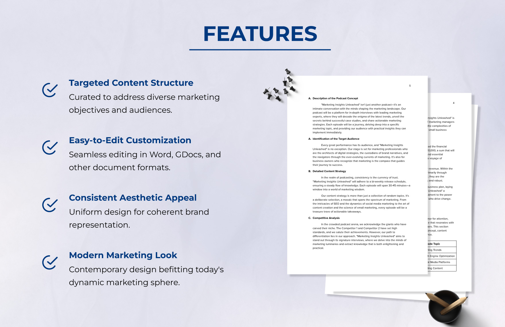 Marketing Podcast Strategy Business Plan Template