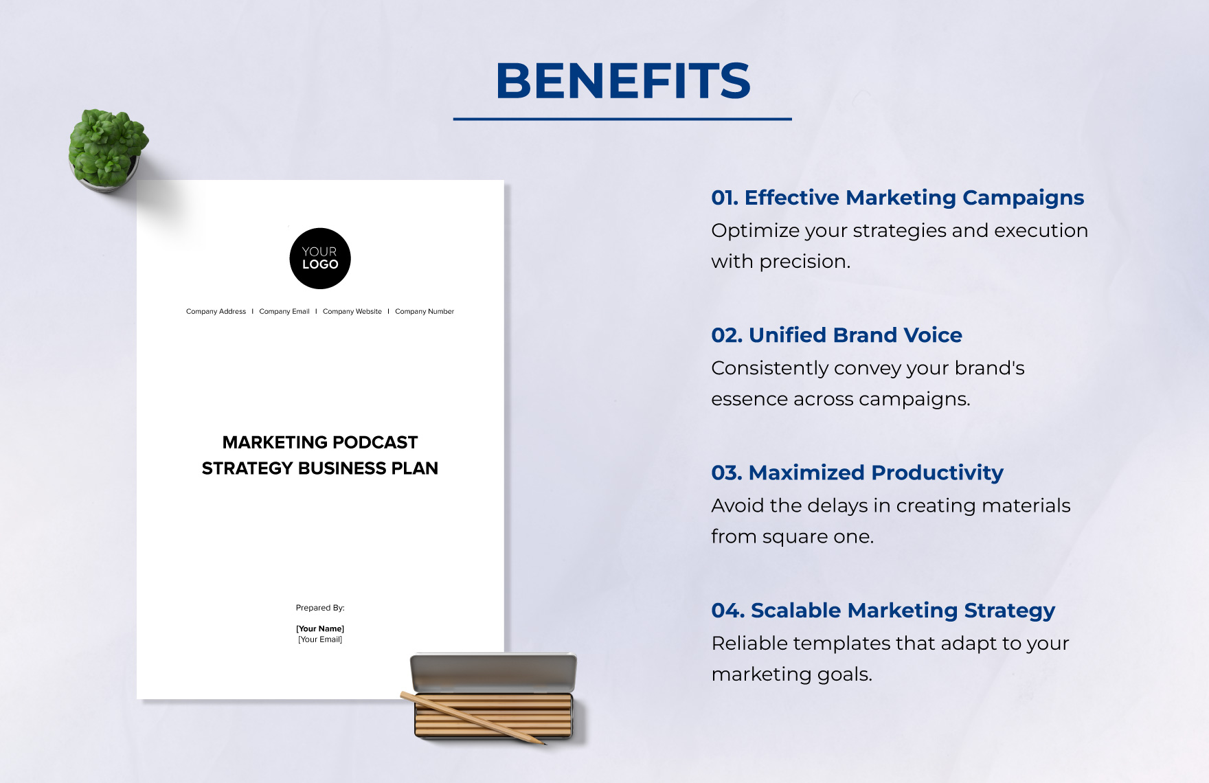 Marketing Podcast Strategy Business Plan Template