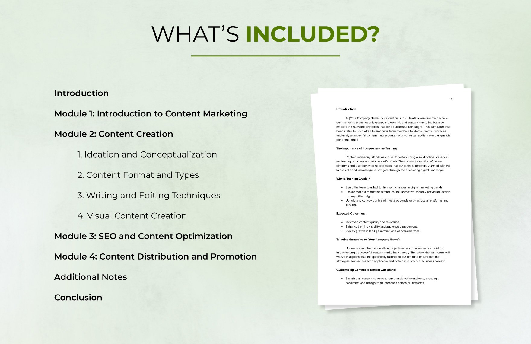 Content Marketing Curriculum Template