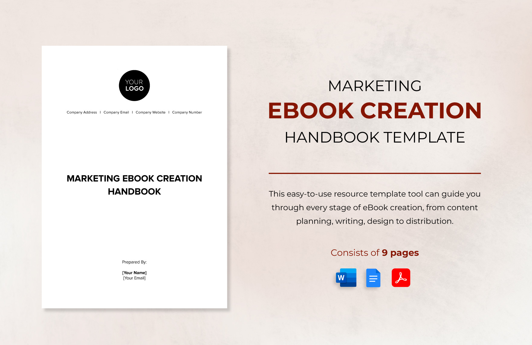 Marketing eBook Creation Handbook Template in Word, Google Docs, PDF