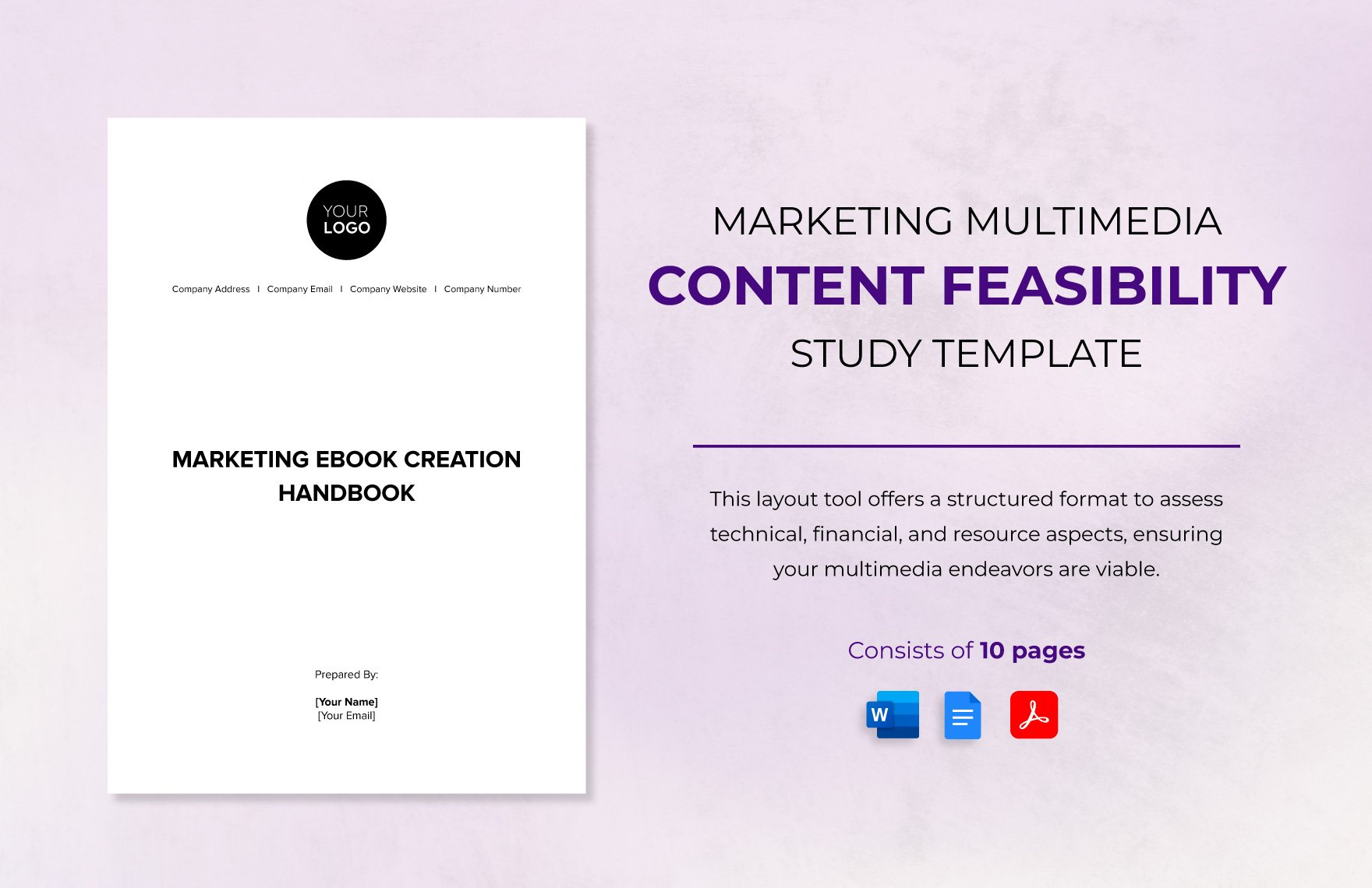 Marketing Multimedia Content Feasibility Study Template