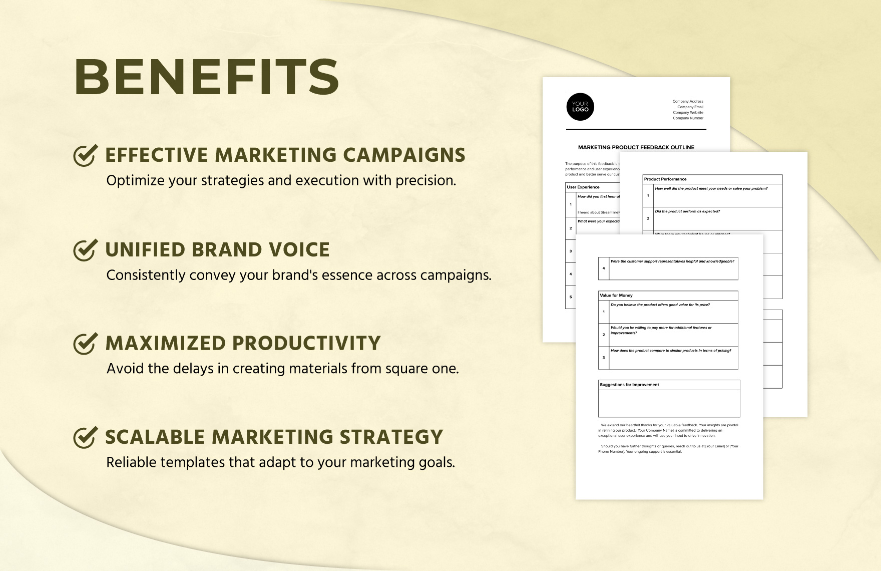 Marketing Product Feedback Outline Template