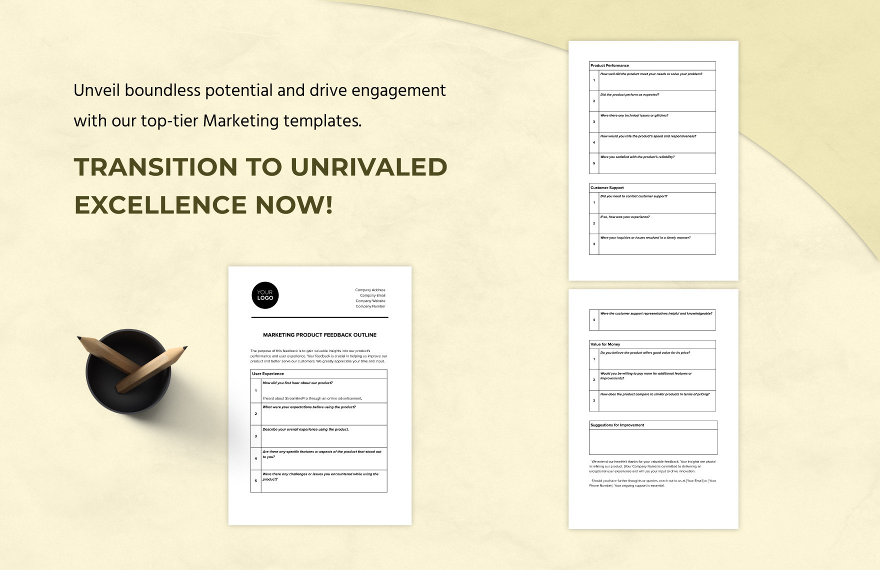 Marketing Product Feedback Outline Template