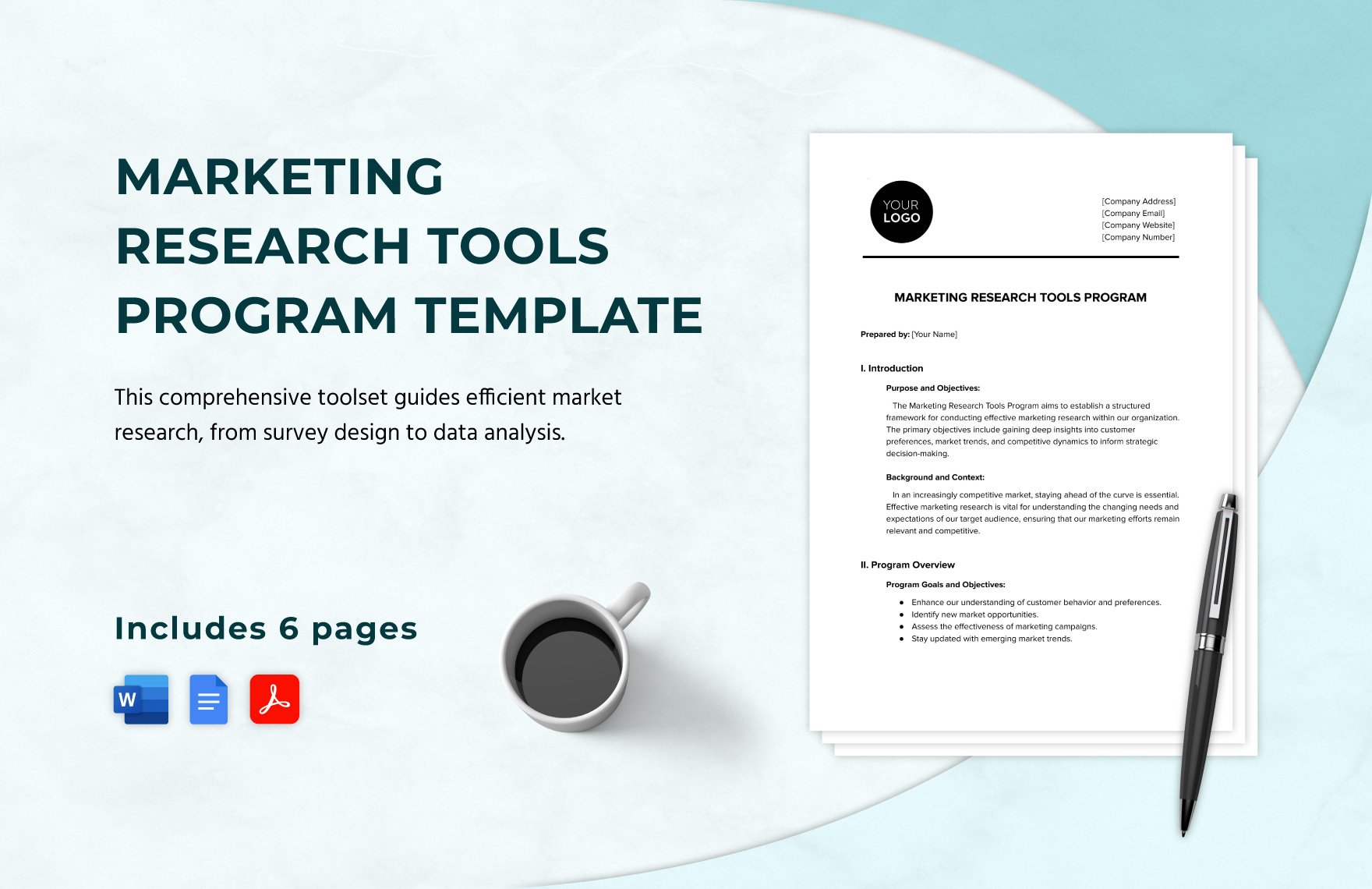 Marketing Research Tools Program Template in Word, Google Docs, PDF