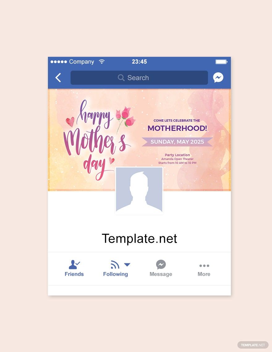 Mother's Day Facebook App Cover Template