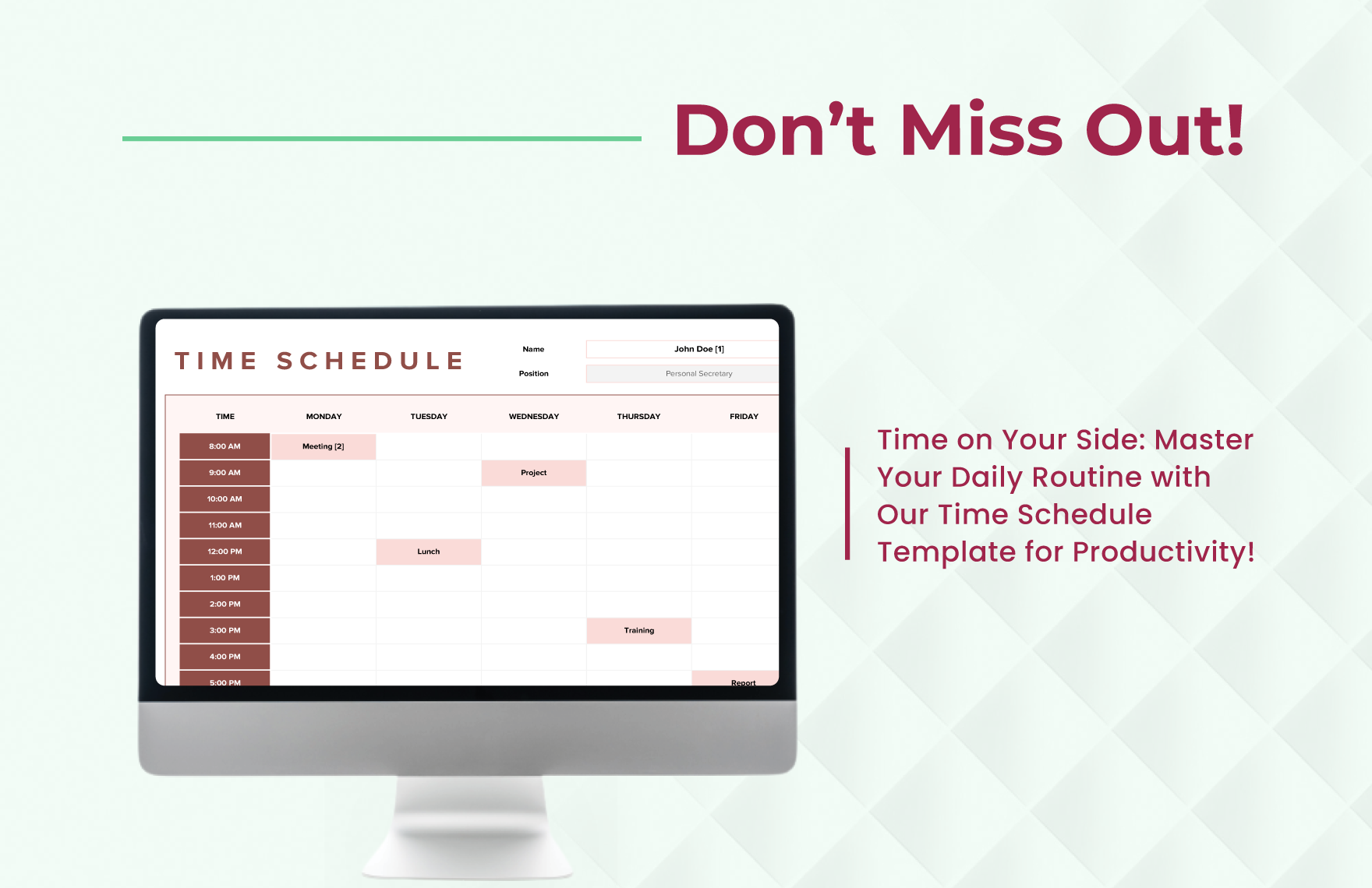 Time Schedule Template