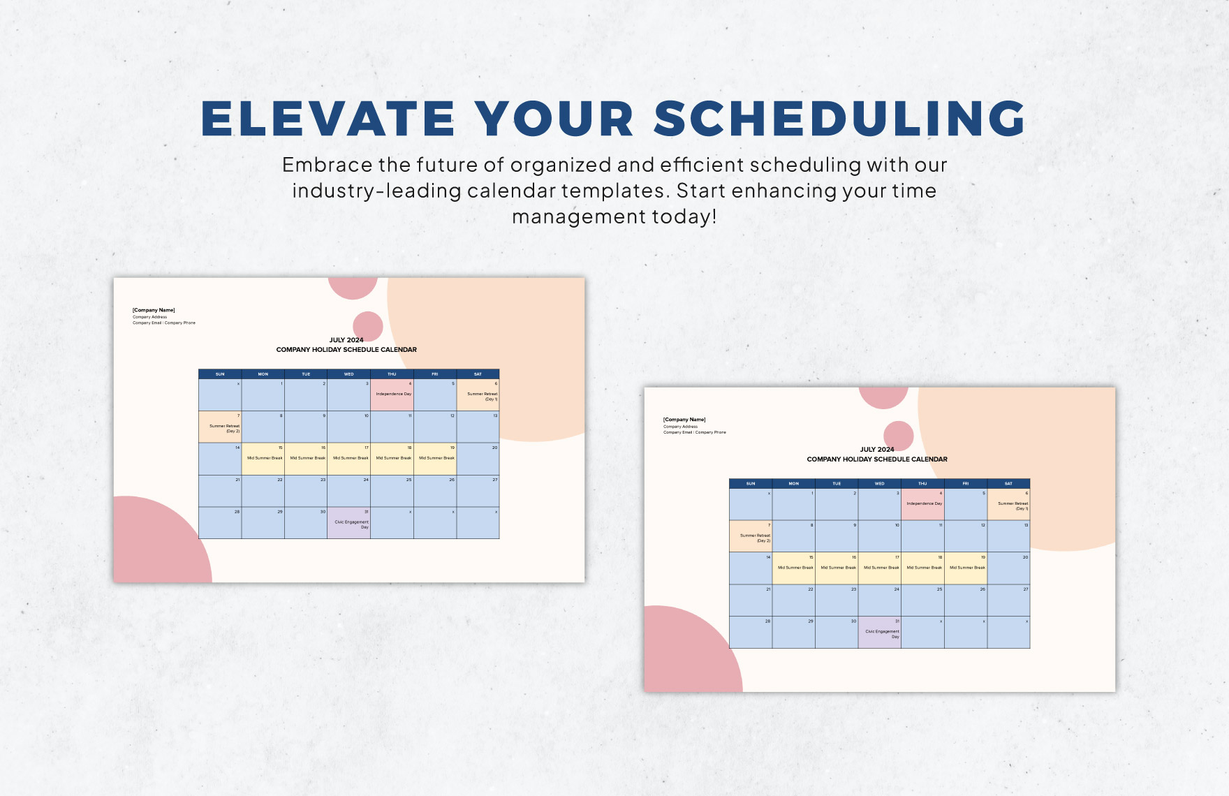Company Holiday Schedule Calendar Template In Ms Word Gdocslink