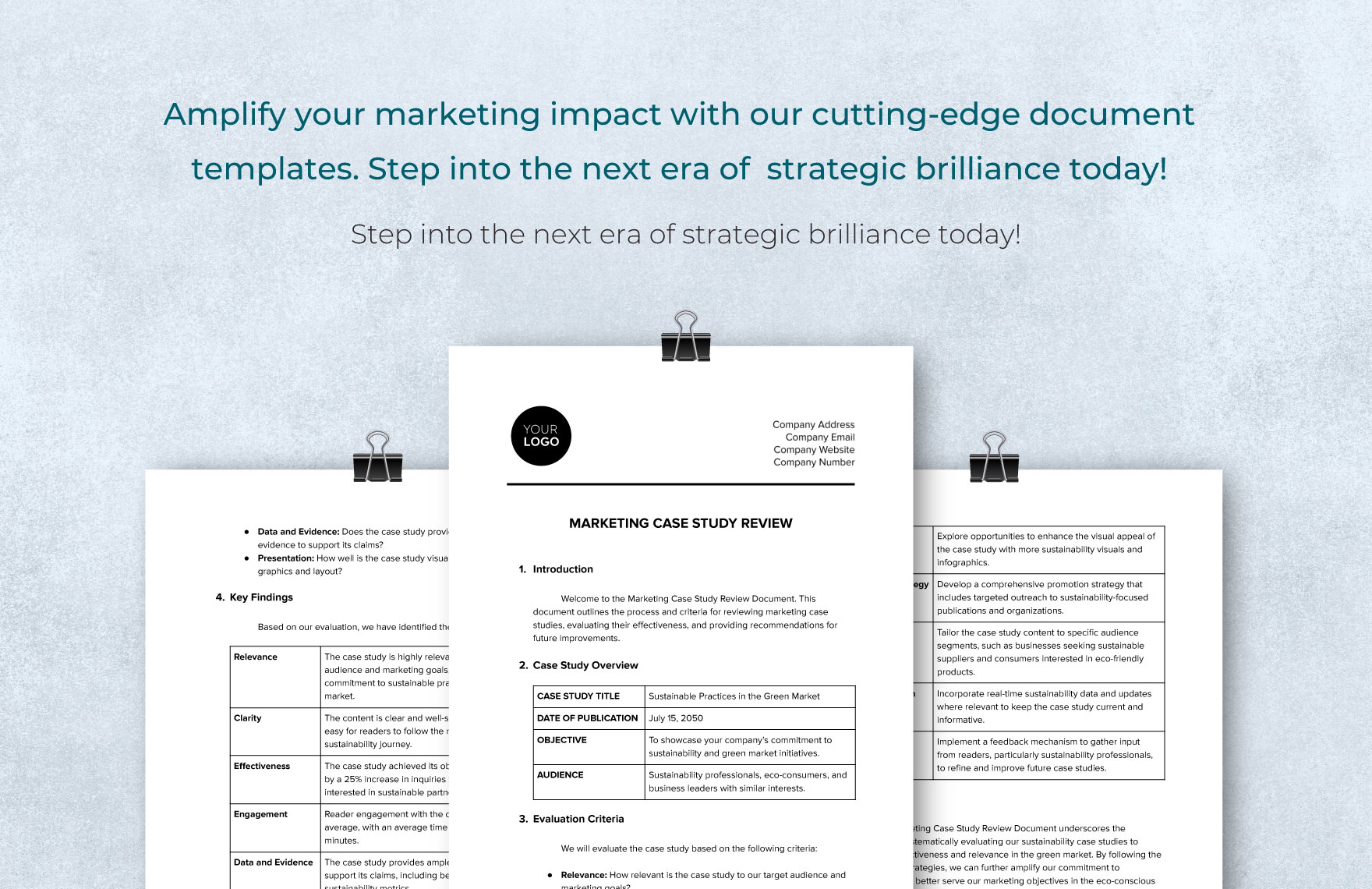 Marketing Case Study Review Template