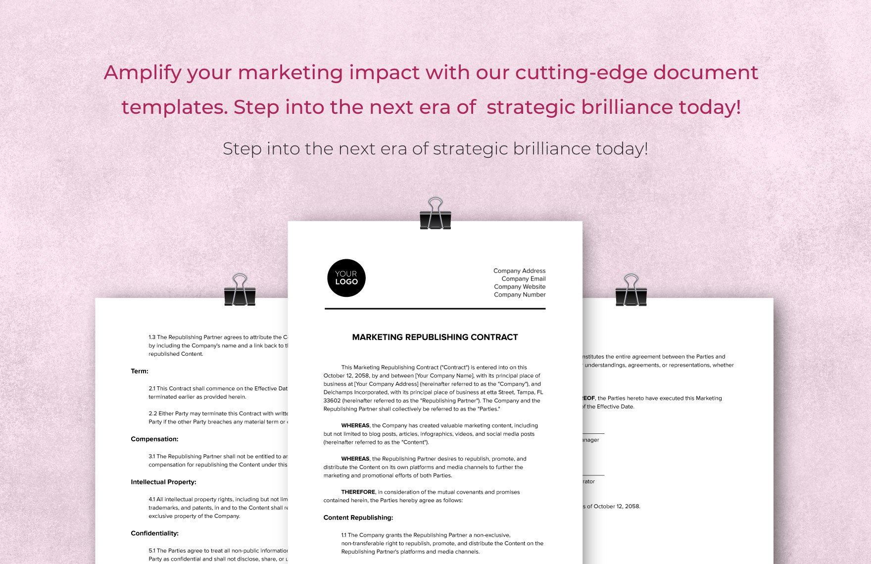 Marketing Republishing Contract Template