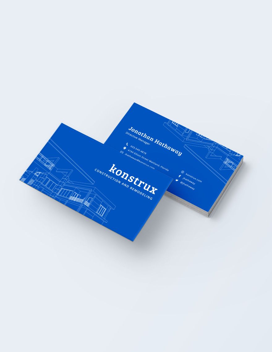 Construction Business Cards Templates Free