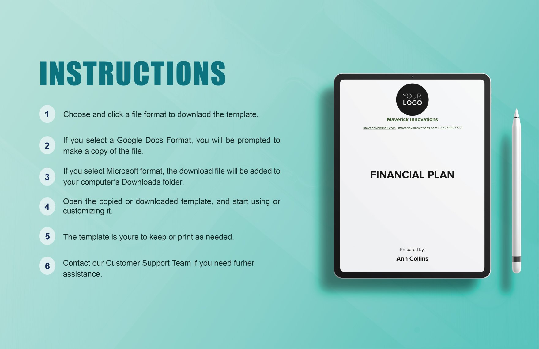 Financial Plan for Startup Business Template