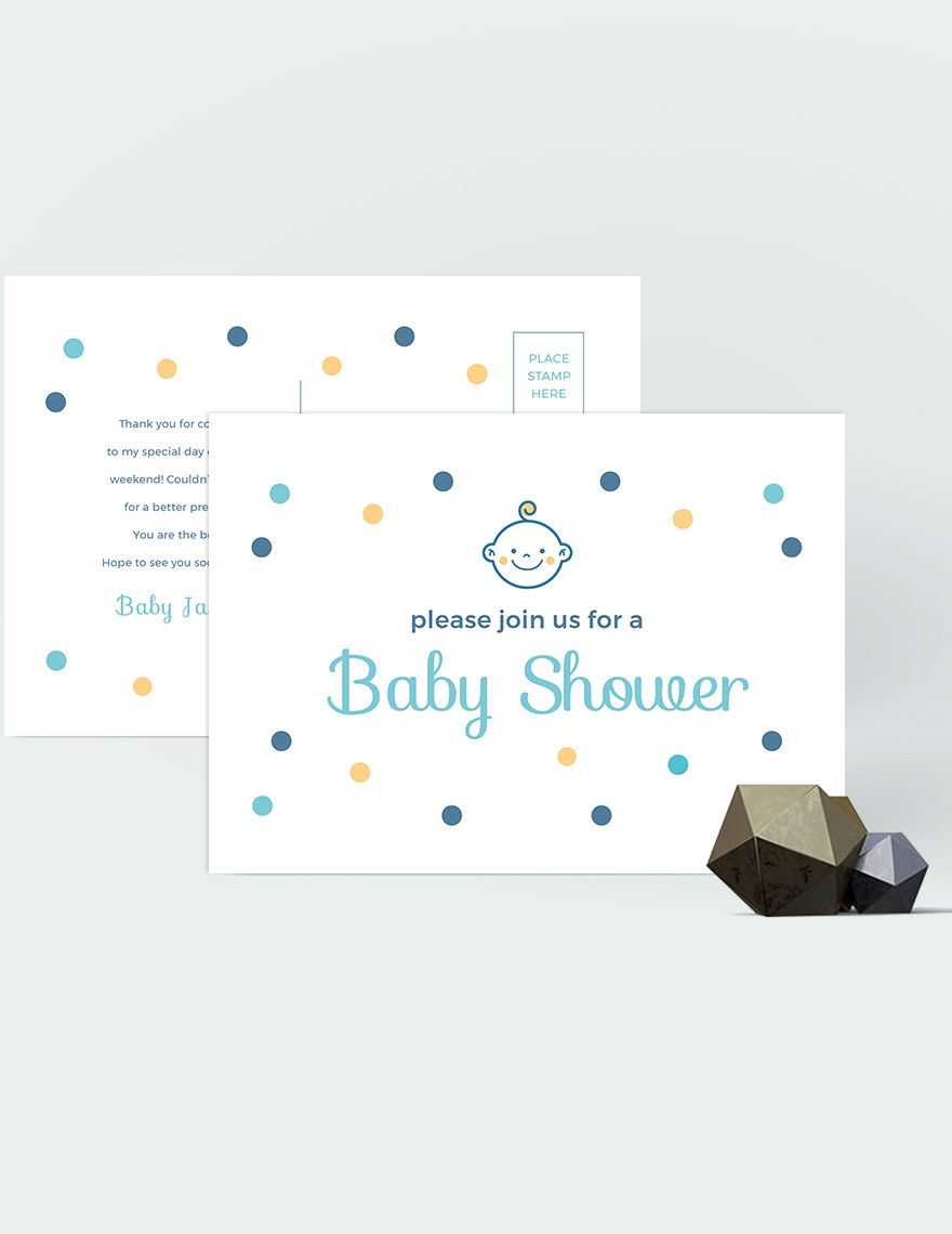 Baby Shower Invitation Postcard Template